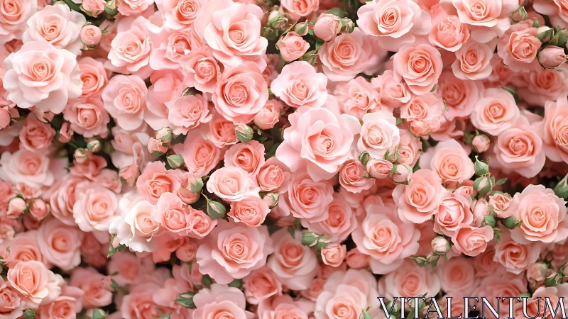 Abundant Blush Pink Roses Create a Stunning Floral Garden Display