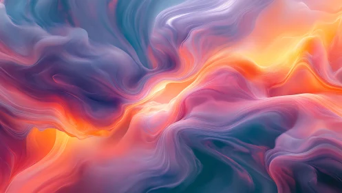 Volumetric gradients shape fluid abstract clouds with luminous cores