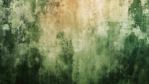 Soft mossy textures glow gently across a weathered wall