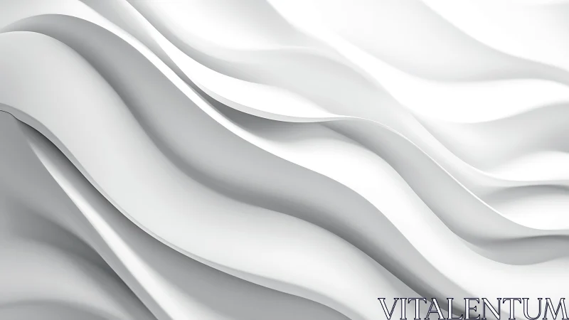 Gentle white waves flow in calm, layered abstract curves