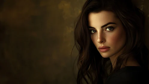 Soft shadows cradle a watchful gaze in burnished light