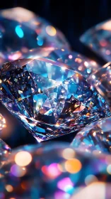 Prismatic diamond drifts through galaxies of neon bokeh light