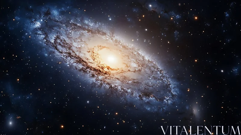 Star-bursting spiral galaxy swirls like a luminous cosmic whirlpool