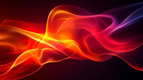 Luminous Wave Dance: A Symphony of Fiery Energy.