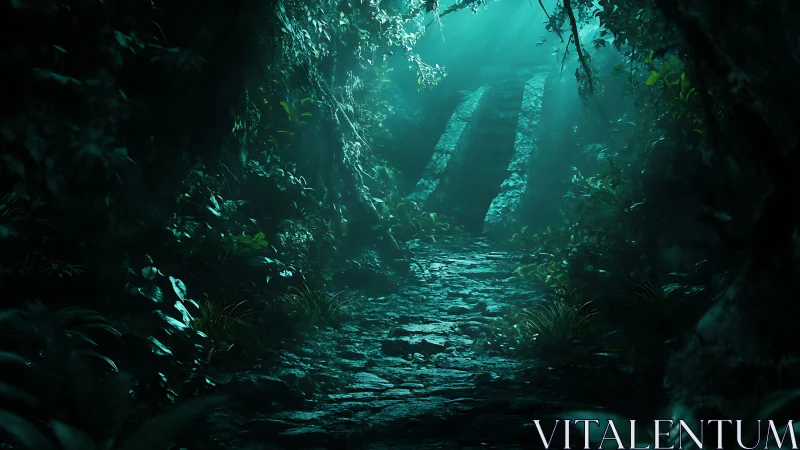 Submerged Wreck: Turquoise Abyss with Overgrown Vessel Remains