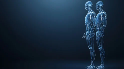 Transparent human body render shows full skeletal structure