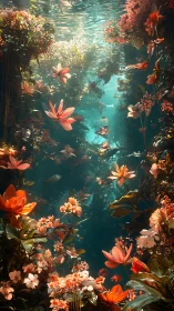 Submerged Floral Cathedral: Vertical Composition Study.