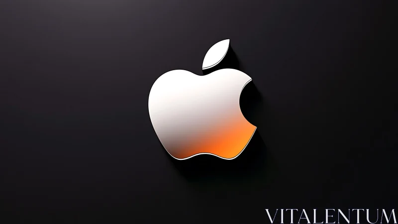Apple Logo with Orange Gradient. Sleek Design.