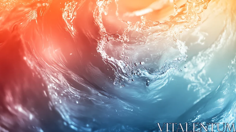 Dynamic water splash captures fluid motion in warm cool light