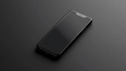 Midnight Device Tilted on Shadowed Plane Breathes Modern Minimalism