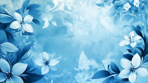 Serene Blue Blossoms in Soft Light.