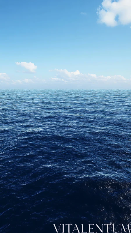 Open ocean surface under clear daylight sky viewed offshore.