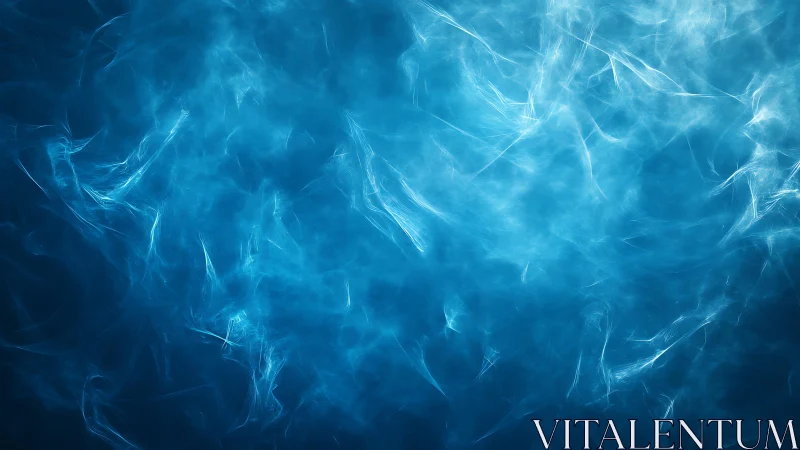 Ethereal blue abstract smoke background with soft flowing textures.