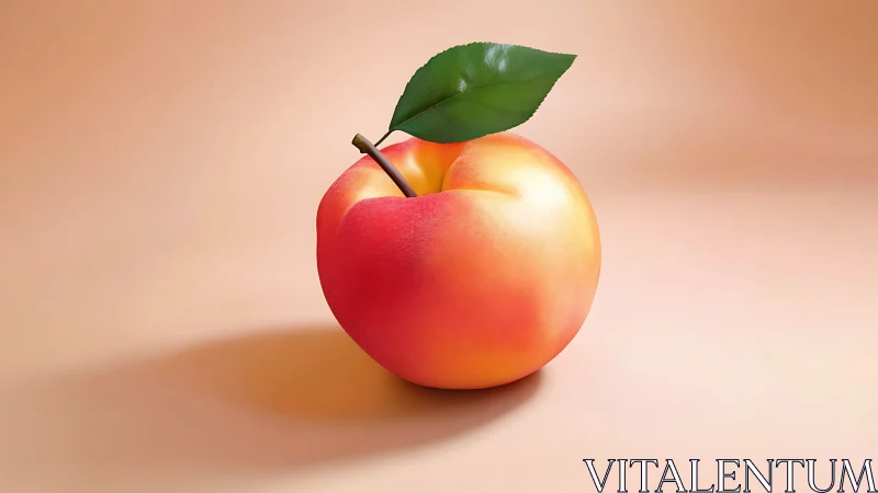 Digitally rendered peach with soft global illumination and smooth shading