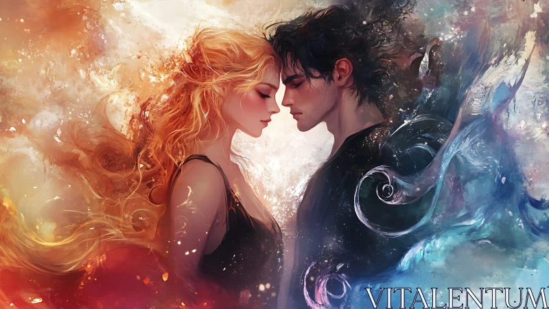 Dichromatic Figures with Opposed Elemental Energy Manifestations and Luminous Effects