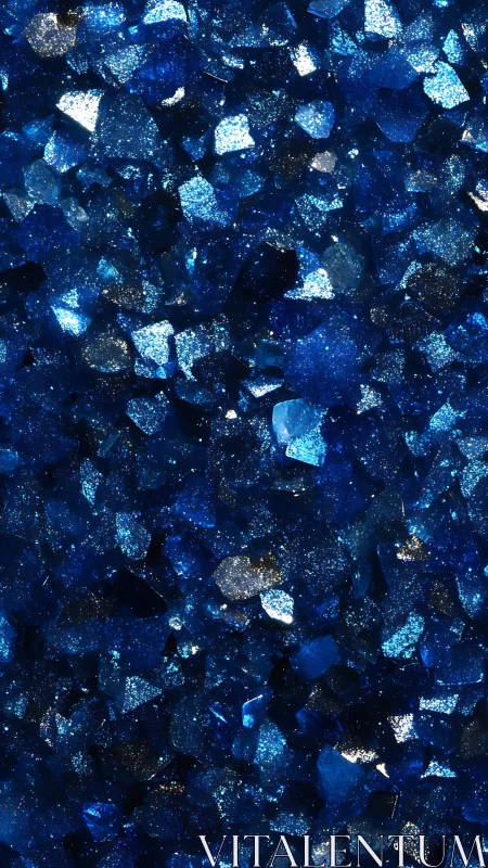 Shimmering blue crystal fragments create a celestial abstract field
