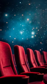 Velvet cinema thrones drifting beneath a glittering cosmos.