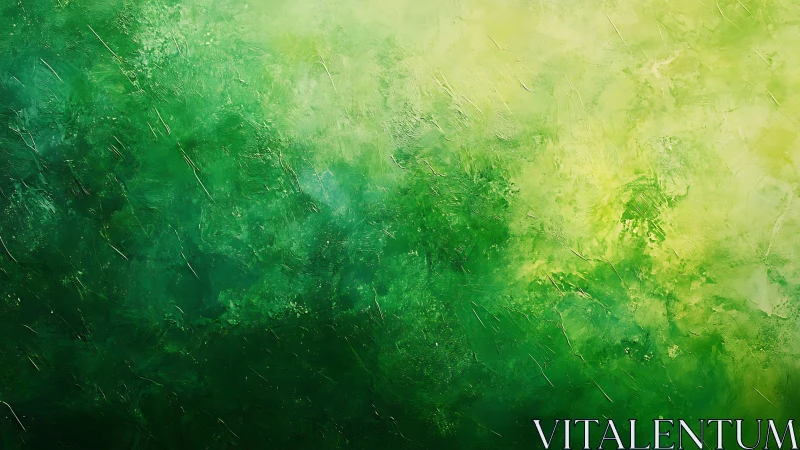 Green tonal abstract texture with layered brushwork field.