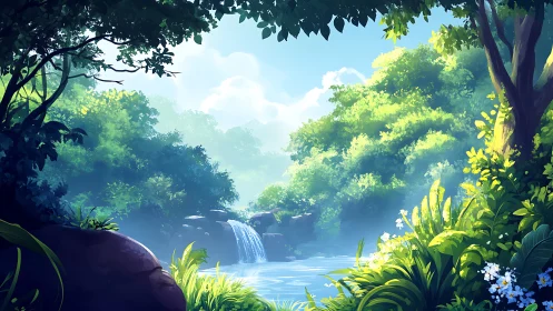 Enchanted Waterfall in Paradise.