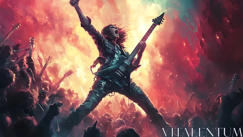 Roaring rock guitarist commands a blazing, electric crowd