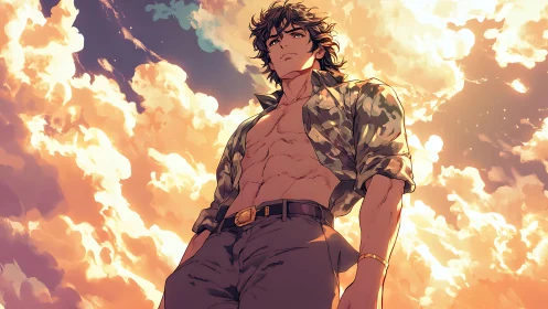 Sunburned clouds salute the calm-hearted sky rebel