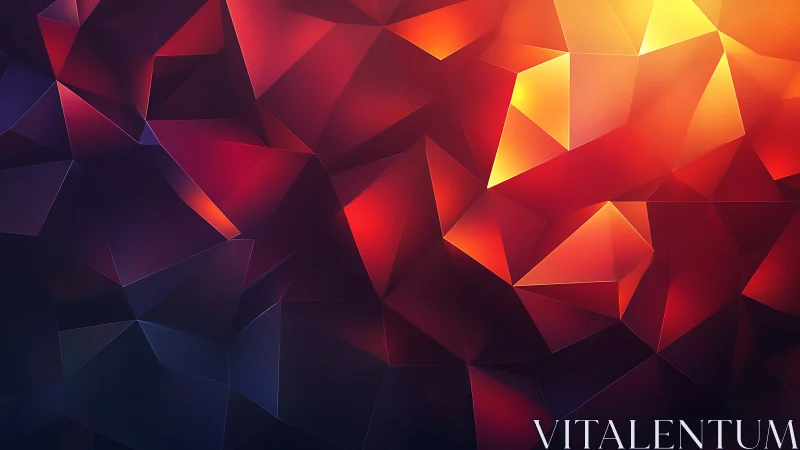 Geometric polygon gradient with red and yellow illumination.