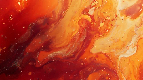 Glowing orange marble swirls welcome the eye with warmth