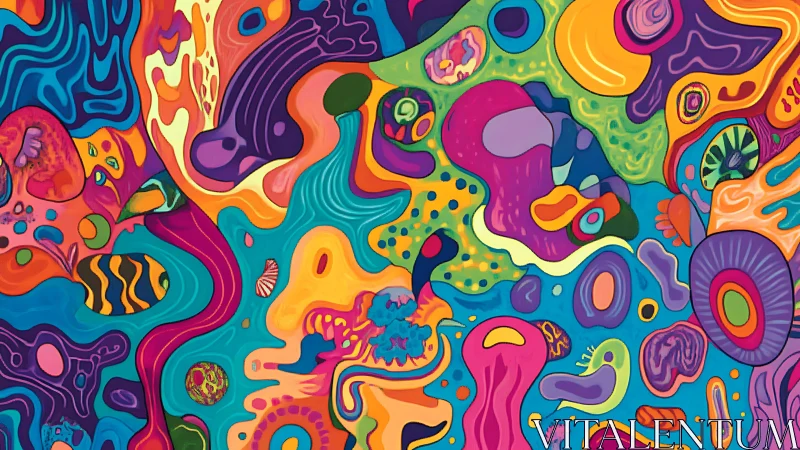 Psychedelic biomorphic abstraction explores fluid chromatic motion