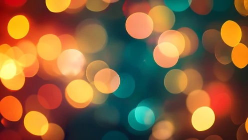 Vibrant bokeh lights in abstract style with warm and cool tones.