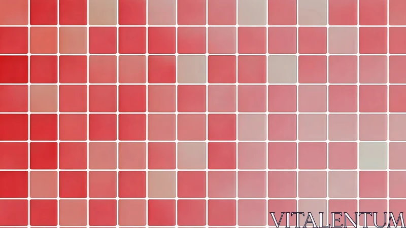 Red tonal gradient square grid forms minimal geometric field