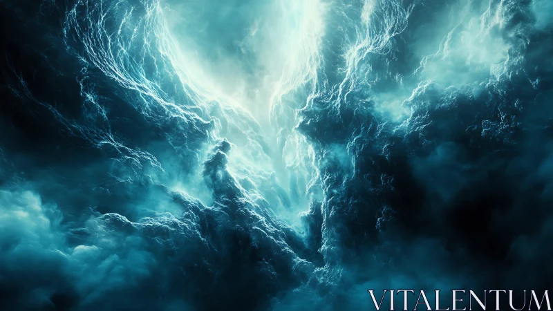 Storm-torn nebula carves an electric gateway through void