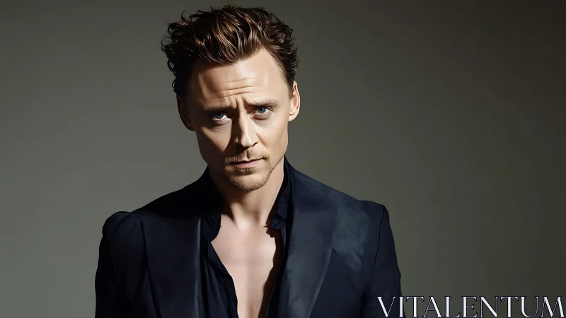 Moody studio portrait of stylish man in dark jacket.