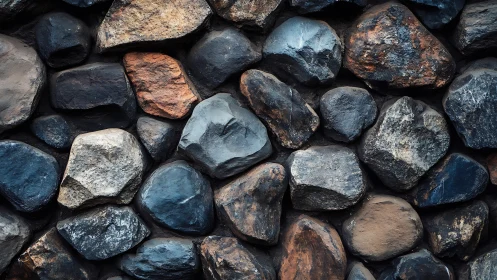 Cozy stone wall pattern with earthy, weathered river rocks.