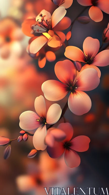 Gradient-Rendered Orange Blossoms with Soft Bokeh.