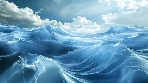 Silken tides under cloud kingdoms of bright wandering light.