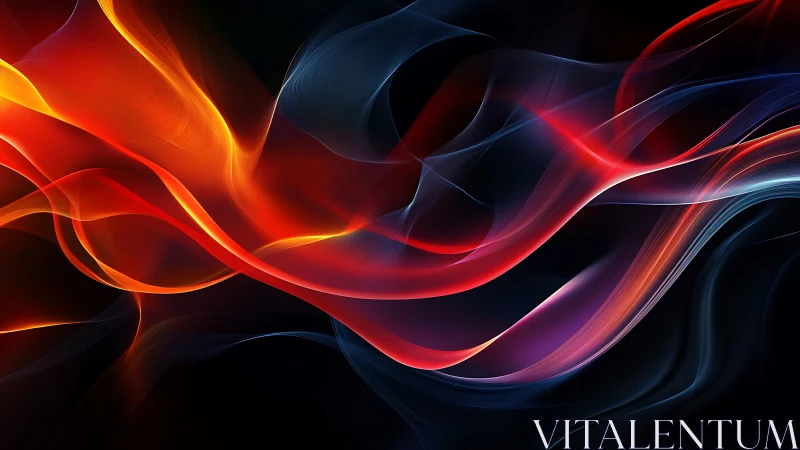 Flowing neon waves cascade through darkness with luminous energy