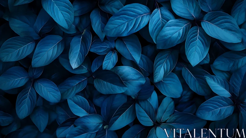 Midnight sapphire foliage weaving a dreamy botanical tapestry.