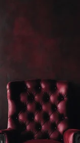 Deep burgundy leather armchair invites restful quiet moments
