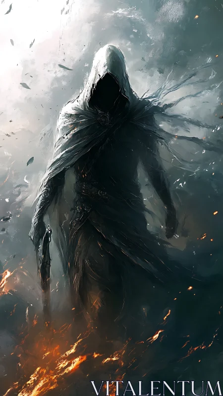 Storm‑forged Wraith striding through cinders and clouds.