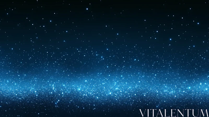 Digital starfield horizon with luminous particle gradient field.