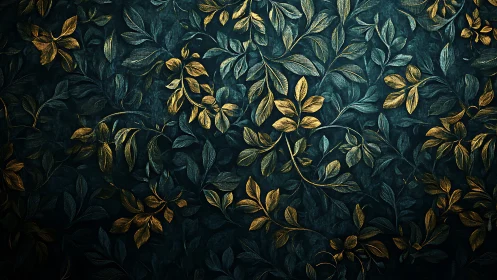 Gilded leaves drift across twilight teal like quiet fireworks