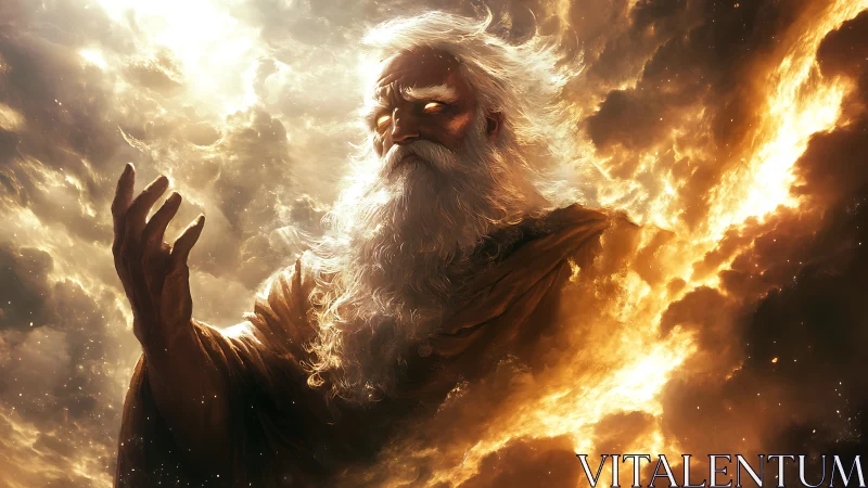 Storm-sculpting elder bends fire and cloud into creation