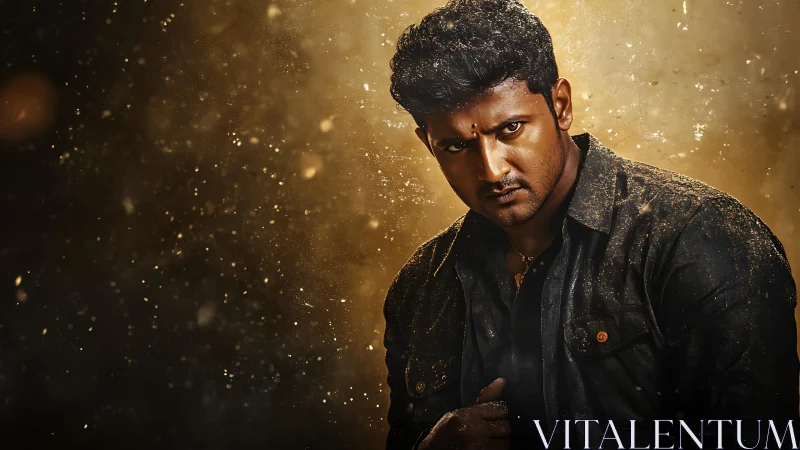 Smoldering stare in molten dust, a storm-bred protector.