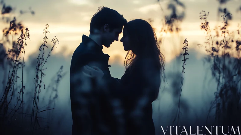 Two souls converge where twilight whispers through withered reeds