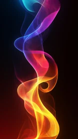 Spectral light ribbon with multicolor gradient on black field