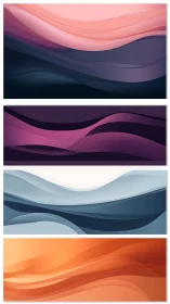 Abstract horizontal wave banners in layered color gradients.