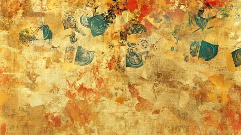 Abstract vintage collage with cameras and warm textured tones.