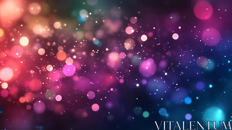Colorful abstract bokeh lights on gradient background, digital art.
