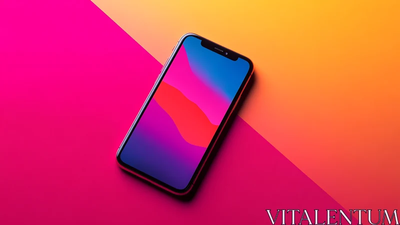 Smartphone Display on Gradient Background Composition