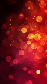 Luminous bokeh spheres cascade through deep red gradient space.